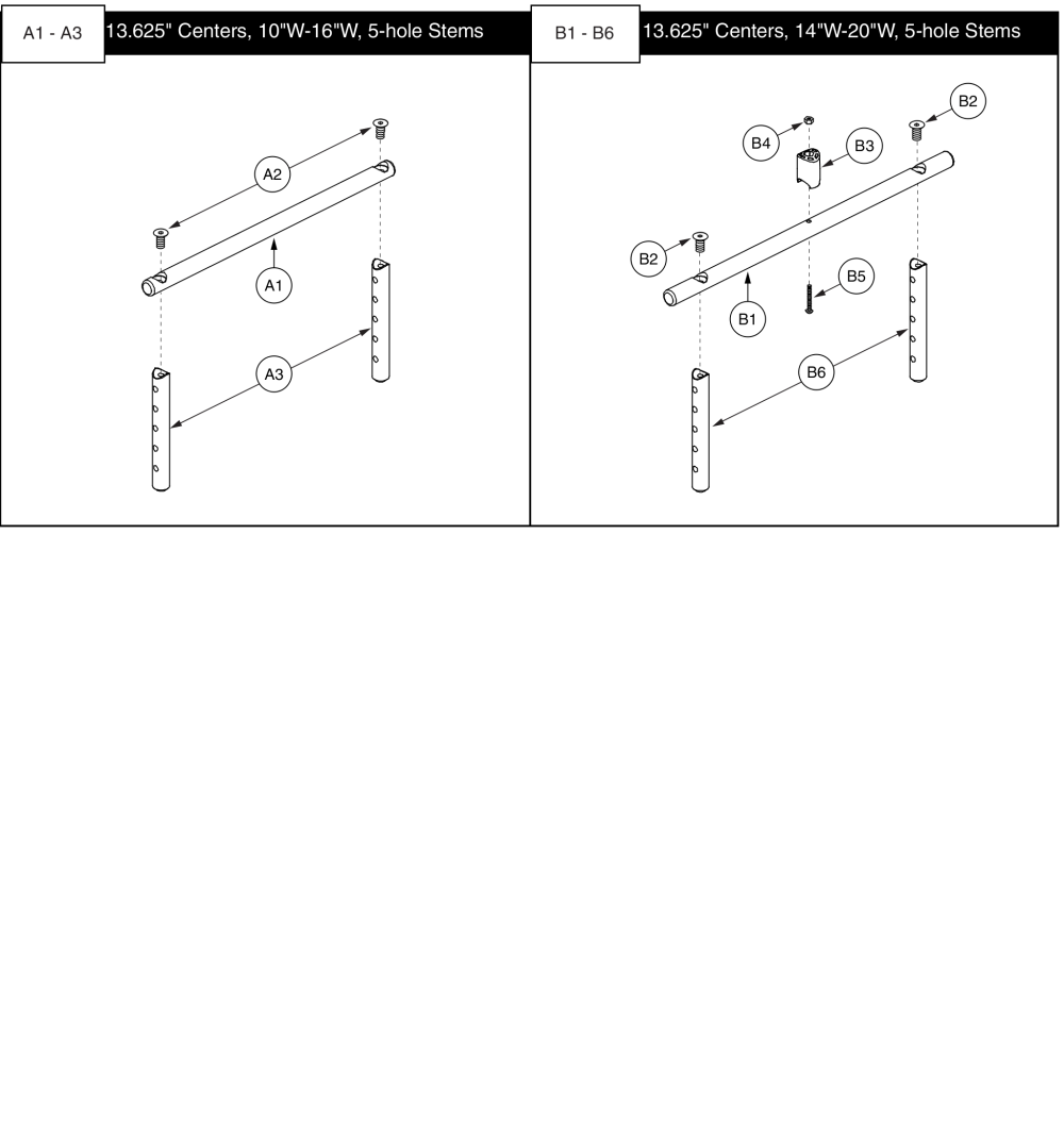 5 Hole Stem Mounts - 13.625