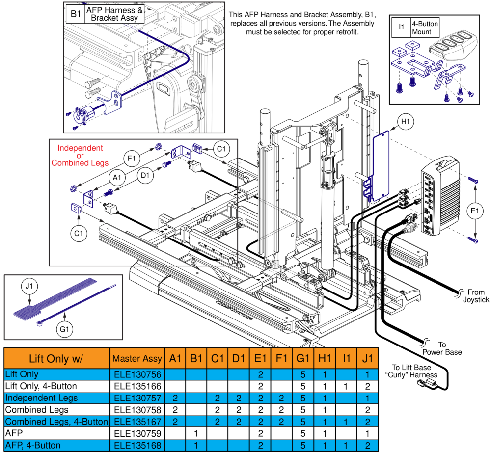 Harness Mounting Hardware, Lift, Tb3 / Q-logic 2 parts diagram