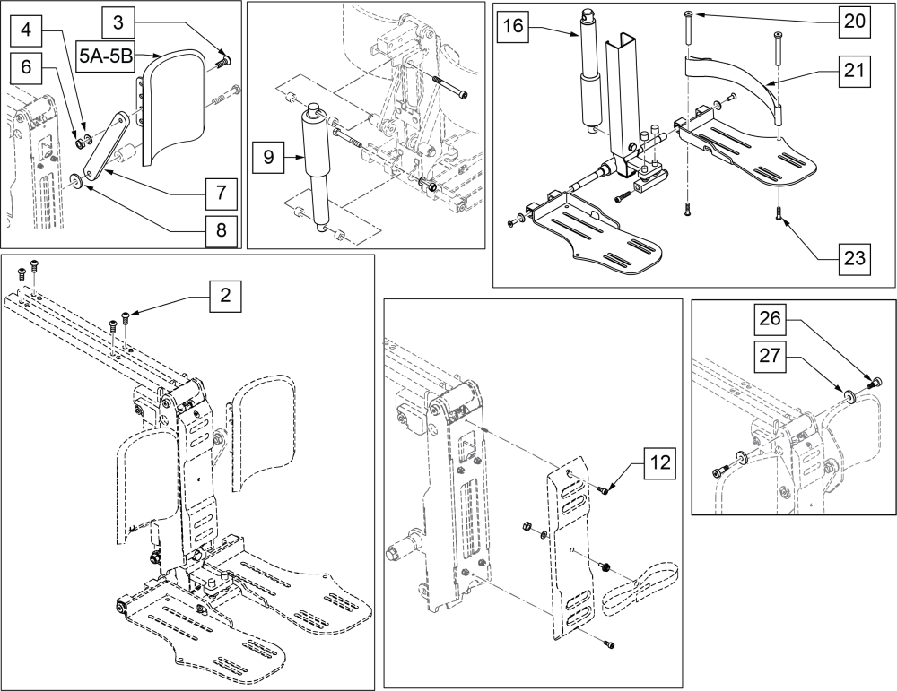 Power Center Mount Elr(asap Seat-angle Adj Footplates) parts diagram