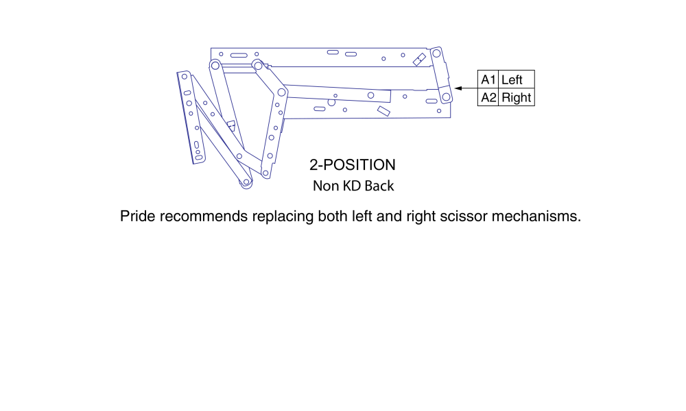 2-position Scissor Non-kd Back parts diagram