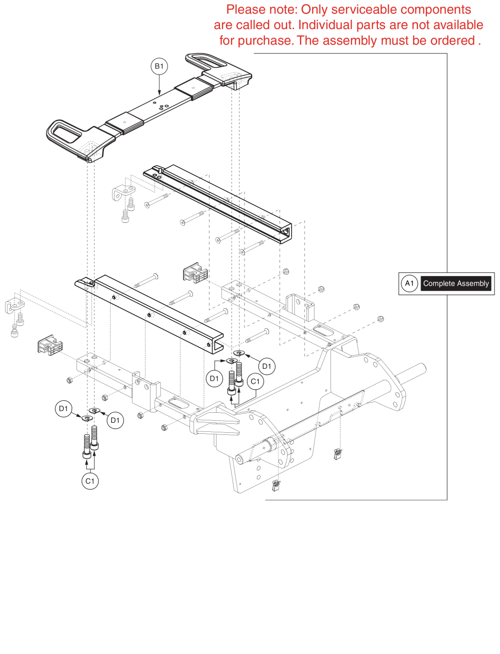 Main Frame Assy, Rival (r44) parts diagram