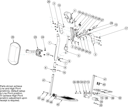 Liberty Pro Elevating Leg Rest parts diagram