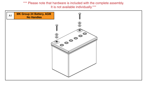 Group 24 Agm Battery, No Handles, Flush Mount, Mk parts diagram