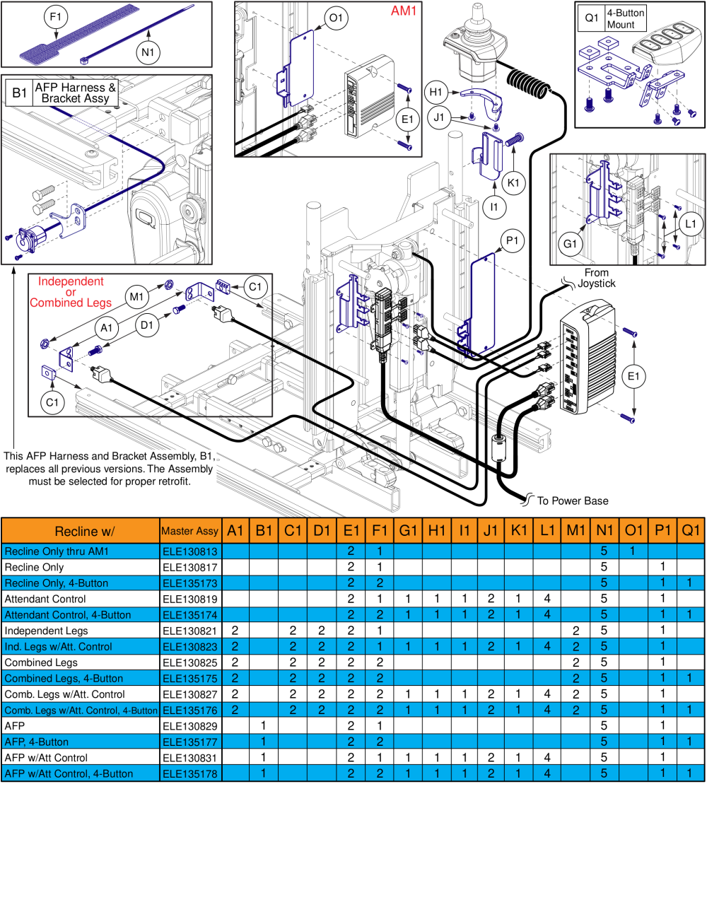 Harness Mounting Hardware, Recline, Tb3 / Q-logic 2 parts diagram