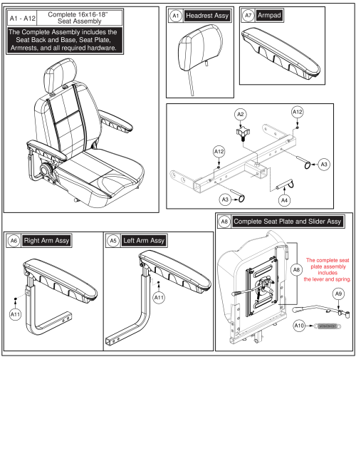 High Back Captain Seat 16x16-18