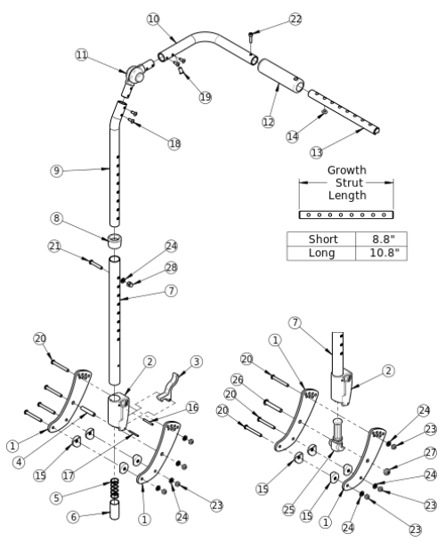 (discontinued 1) Focus Cr Height Adjustable Backrest parts diagram