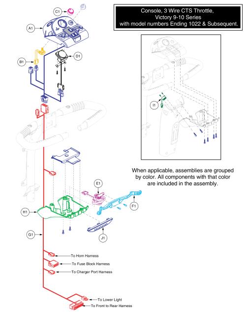 Console, 3 Wire Cts Throttle, Victory 9-10 Series W/model Numbers Ending 1022 & Subsequent parts diagram