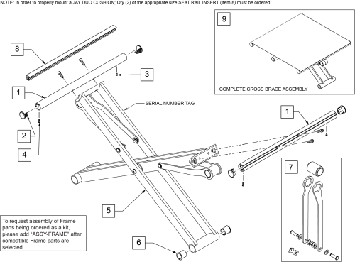 Cross Brace Assembly parts diagram