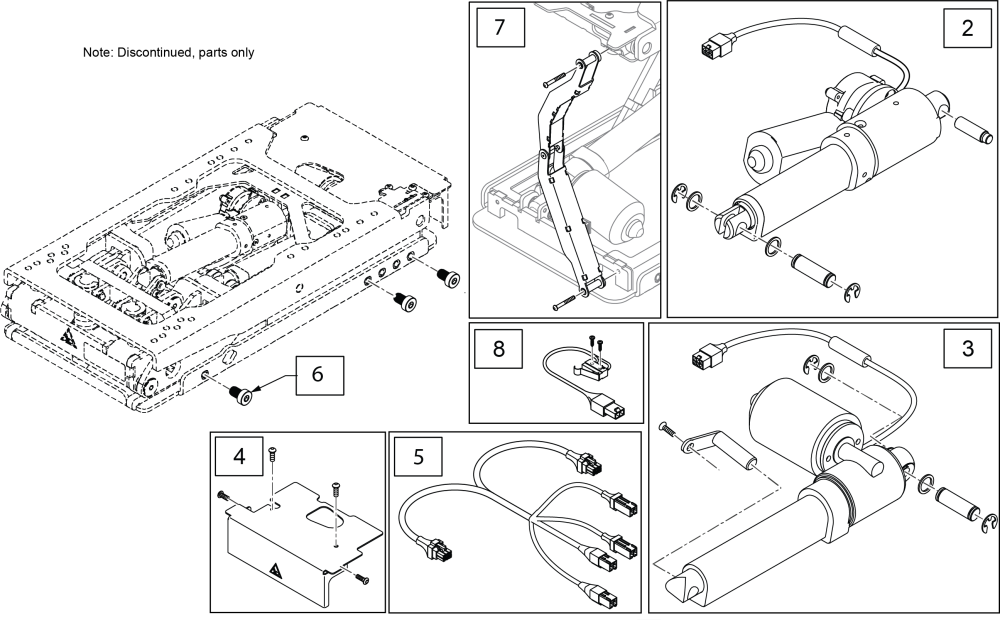 Zippie Q300m Lift & Tilt Combo Module parts diagram