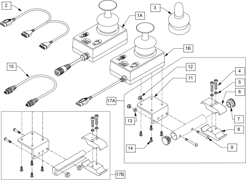 Zippie Q300m Attendant Control Assembly parts diagram