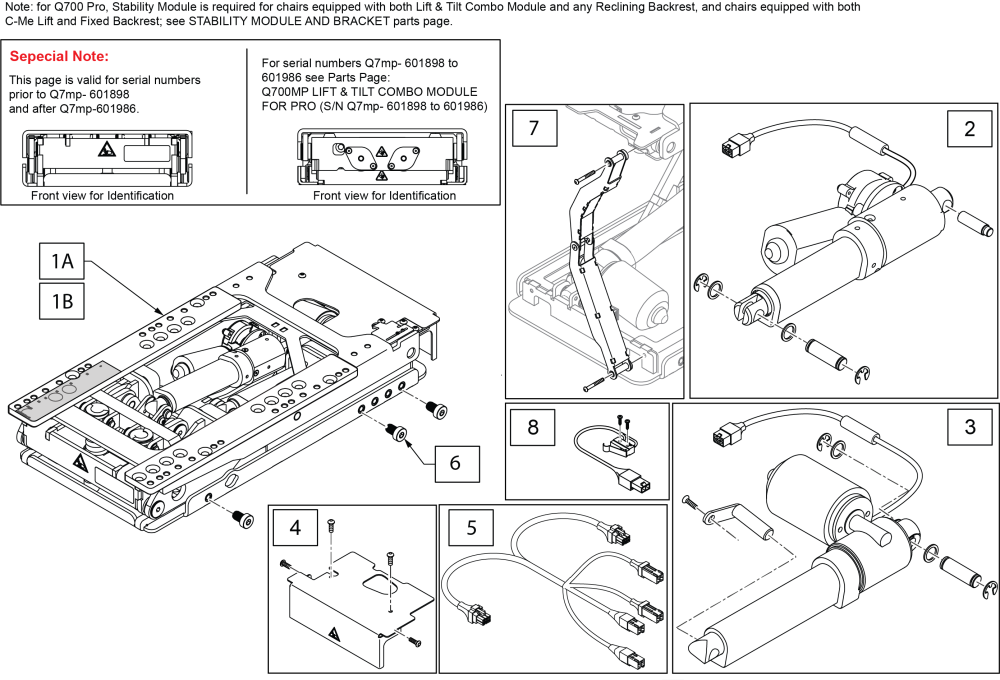 Q700mp Lift & Tilt Combo Module For Pro After 10/10/23 parts diagram