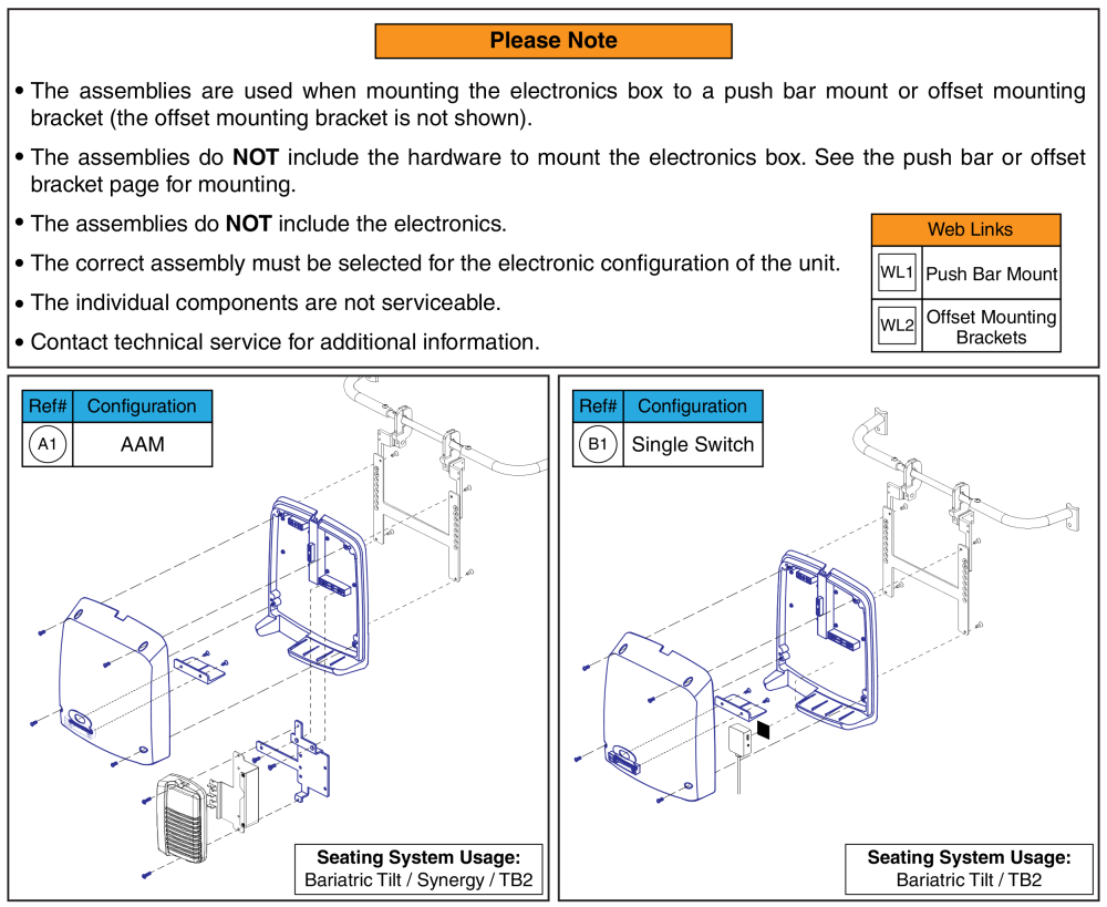 Standard Electronics Box, Push Bar / Offset Mount parts diagram