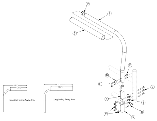 Catalyst E Armrests - Swing Away parts diagram