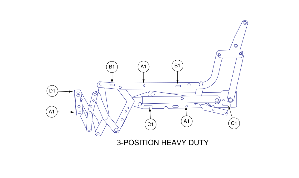 Scissor Mounting Hardware, 3 Position Heavy Duty parts diagram