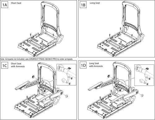 Pro Seating Complete Assemblies Fixed Backrest (tool Adj) parts diagram