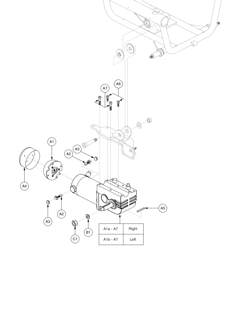 E620 Drive Motor Assy - J6 Va parts diagram