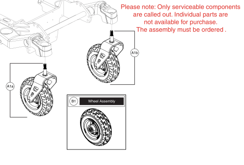 Caster Assy, 9” Flat-free, Rival (r44) parts diagram