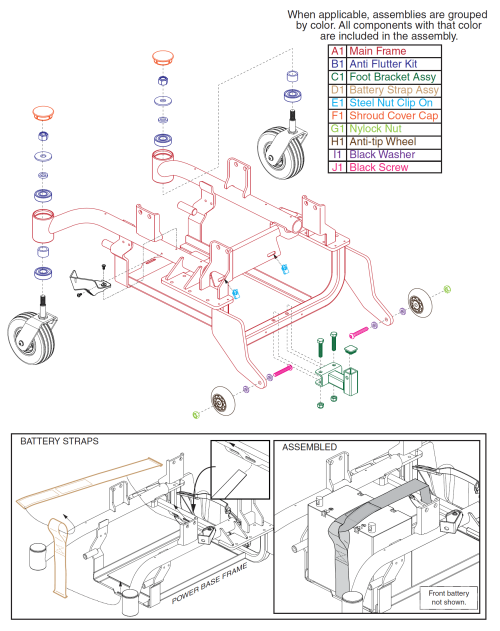 Main Frame Assembly, Elite Hd parts diagram