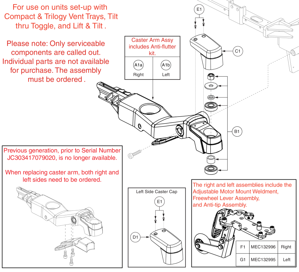 Caster Arm, Adjustable, Rival (r44) parts diagram