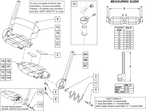Locking Angle Adjustable Footplate parts diagram