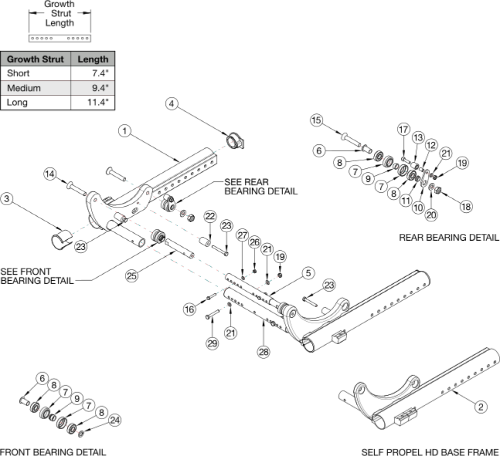 Focus Cr Heavy Duty Base Frame parts diagram