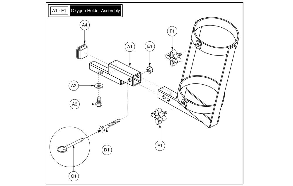 Oxygen Tank (o2) Holder - Synergy Seat parts diagram