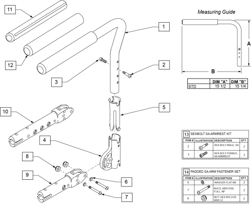 7r Padded Swing-away Armrest parts diagram