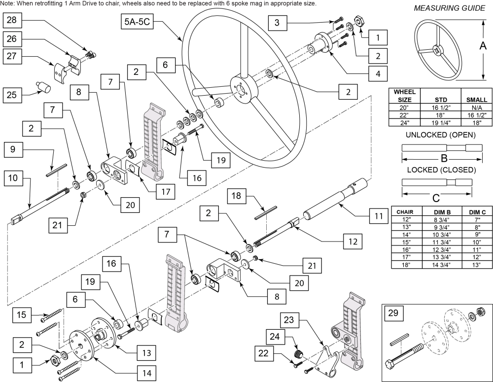 One Arm Drive X'cape parts diagram
