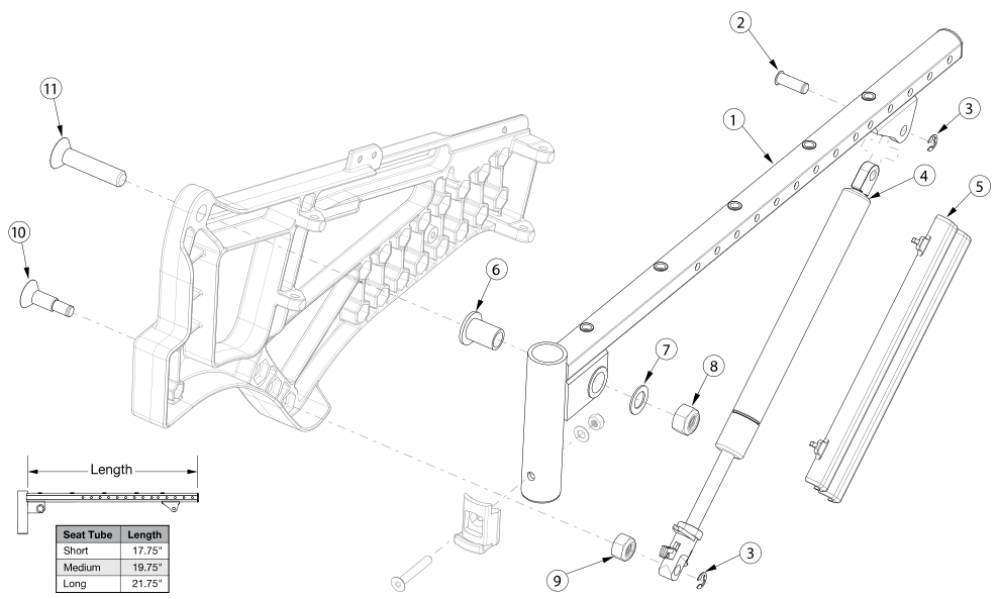 Liberty Seat Frame - Growth parts diagram
