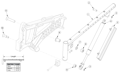 Liberty Seat Frame - Growth parts diagram