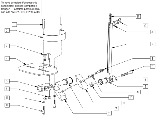 Multi-position Footplate parts diagram
