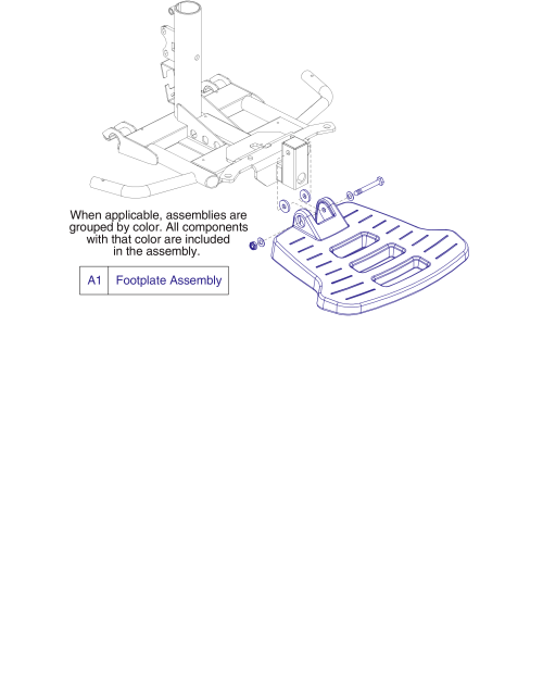 Foot Platform Assy, Go-chair 2016 parts diagram