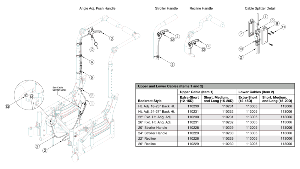 Arc Single Hand Tilt Mechanism parts diagram