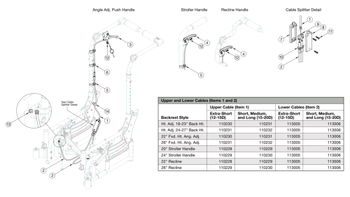 Arc Single Hand Tilt Mechanism parts diagram