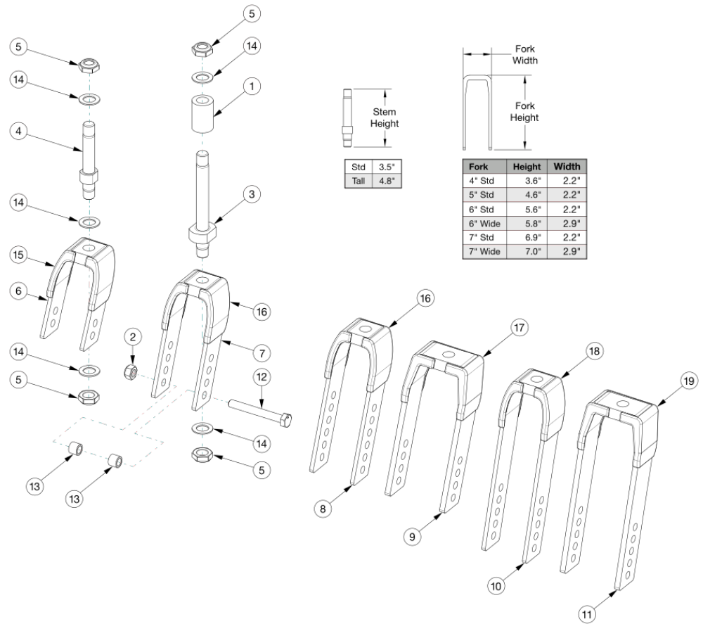 Liberty Transit Forks And Stems parts diagram