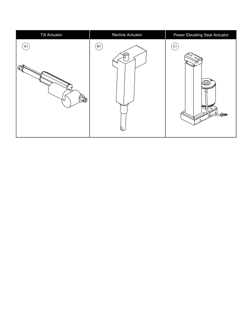 Tb1 Tilt, Recline, And Power Elevating Seat Actuators parts diagram