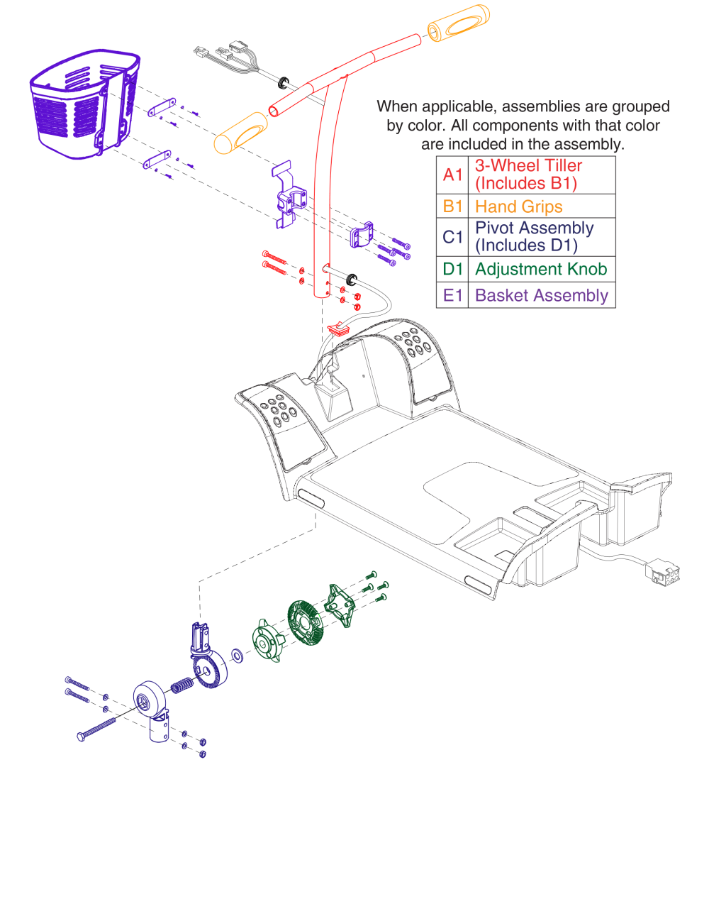 Straight Tiller (model Numbers Ending In 1001 - 1014) parts diagram