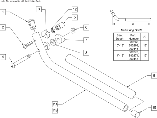 Flip-up Armrest parts diagram