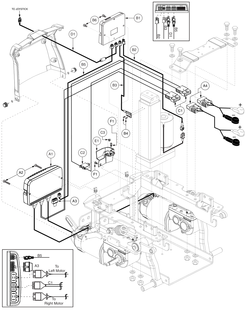 Q-logic, Power Seat Thru Joystick, Electronics Assy, Q6 Edge X parts diagram