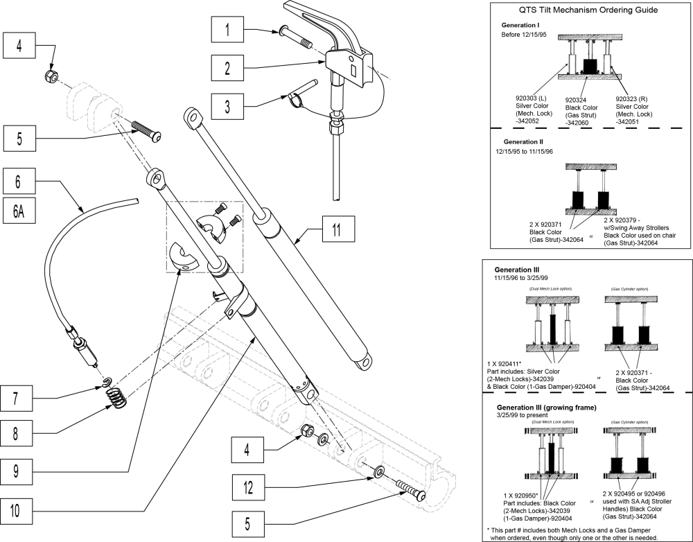 Locking Mechanism For Growing Frame (dual Mech Lock) (effective 3/25/99) parts diagram