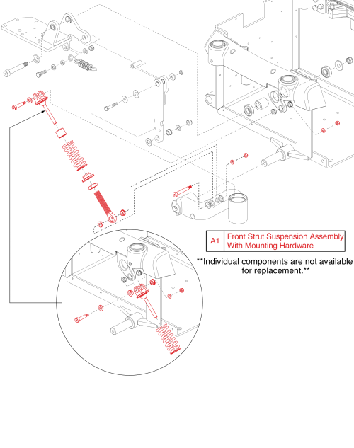 Front Standard Suspension, Q6000z parts diagram