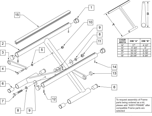 Kids Q2 Cross Tube Assm 14-18 parts diagram