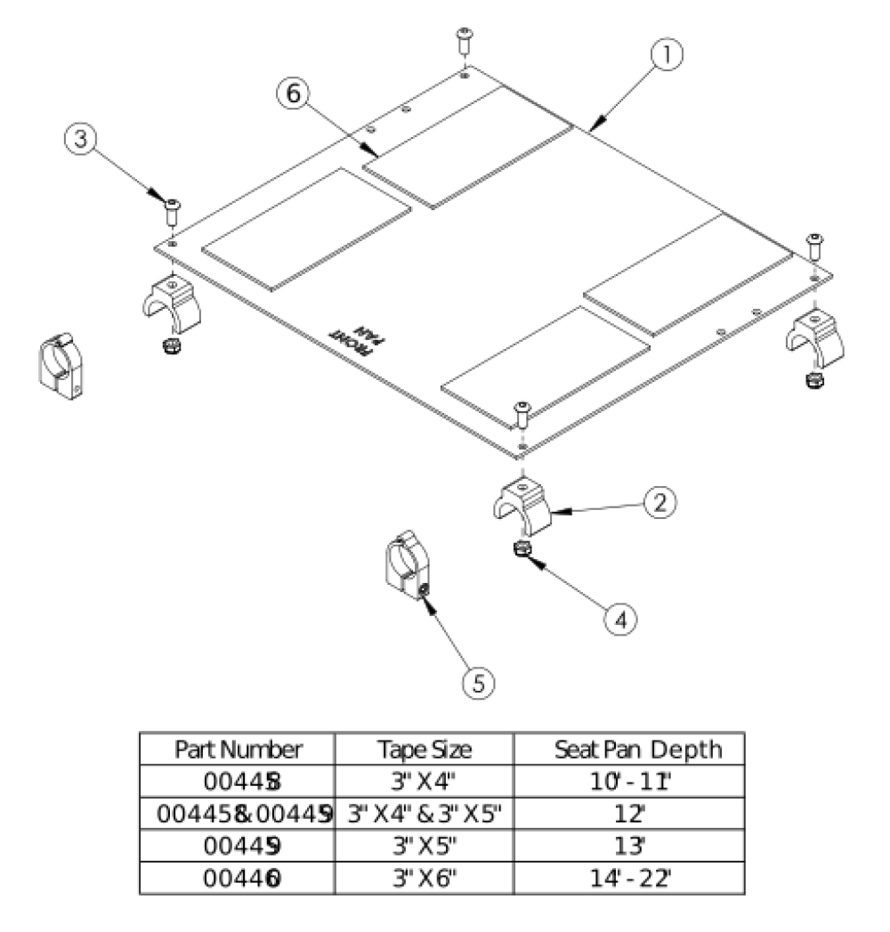 Spark / Catalyst Aluminum Seat Pan parts diagram