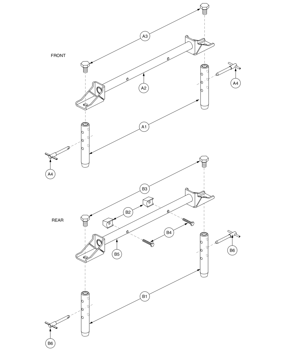 Universal - Universal Towers & Spanners - Tower Spanner Quick Release 16.125 3-hole parts diagram