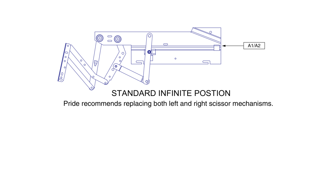 Dmr Scissor Mech W/modified T-linkage parts diagram