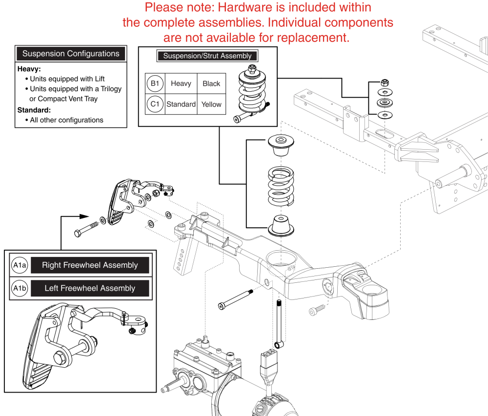 Freewheel Lever & Suspension Assy, Rival (r44) parts diagram