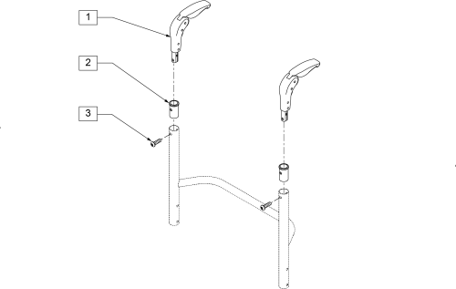 Folding Push Handles-non Hgt Adj parts diagram