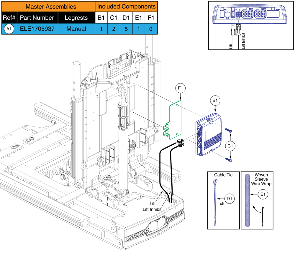 Ql3 Am1, Tb3 Lift (4front Series) parts diagram