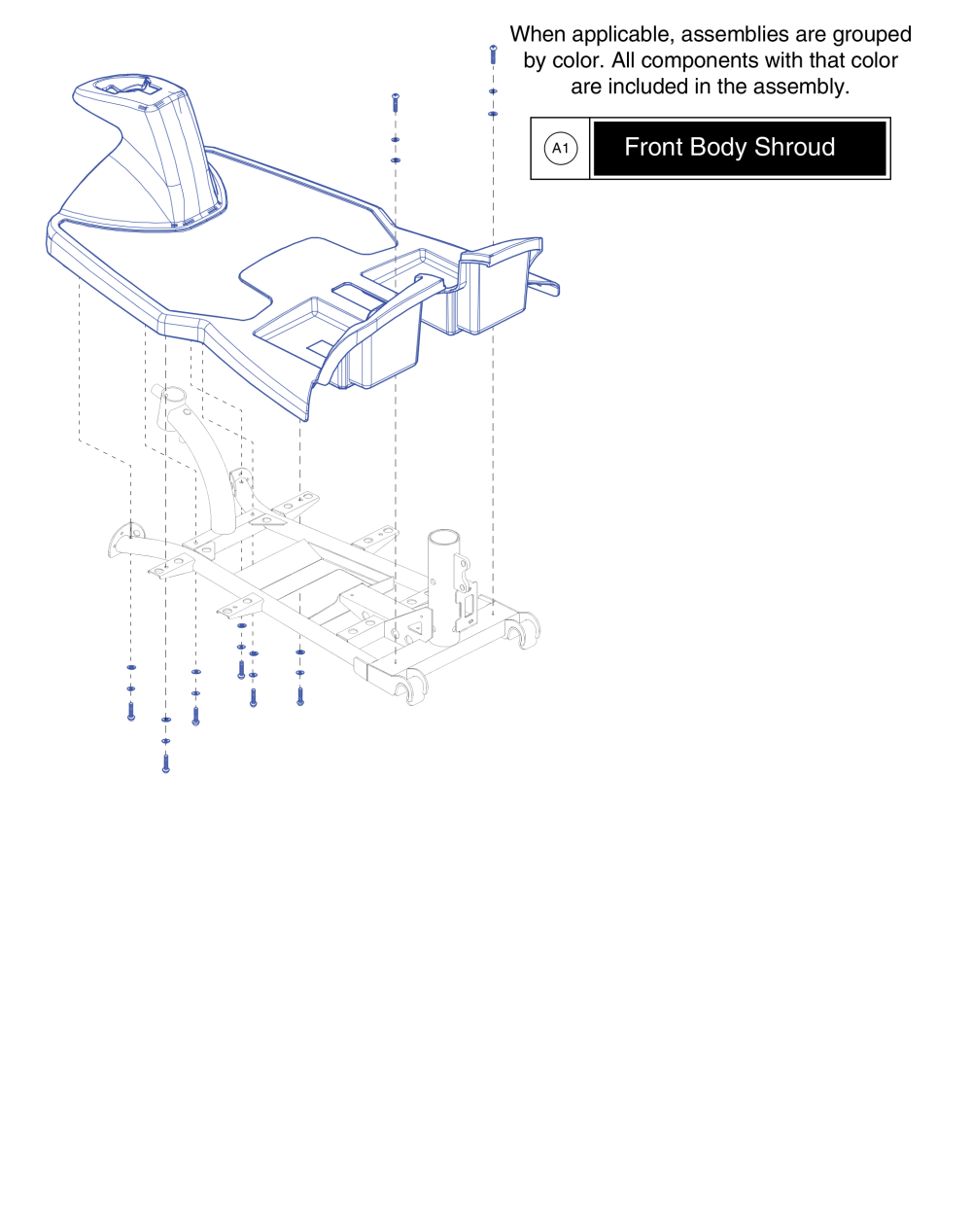 Front Shroud Assy, For S39 Models parts diagram