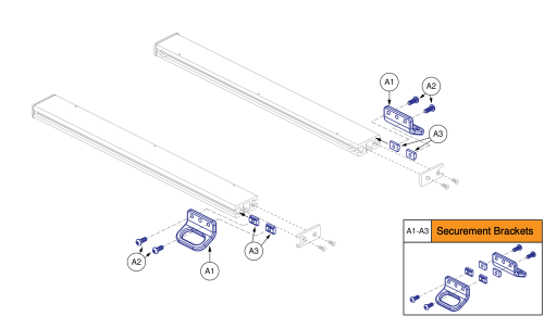 Securement Brackets, Synergy Seat parts diagram